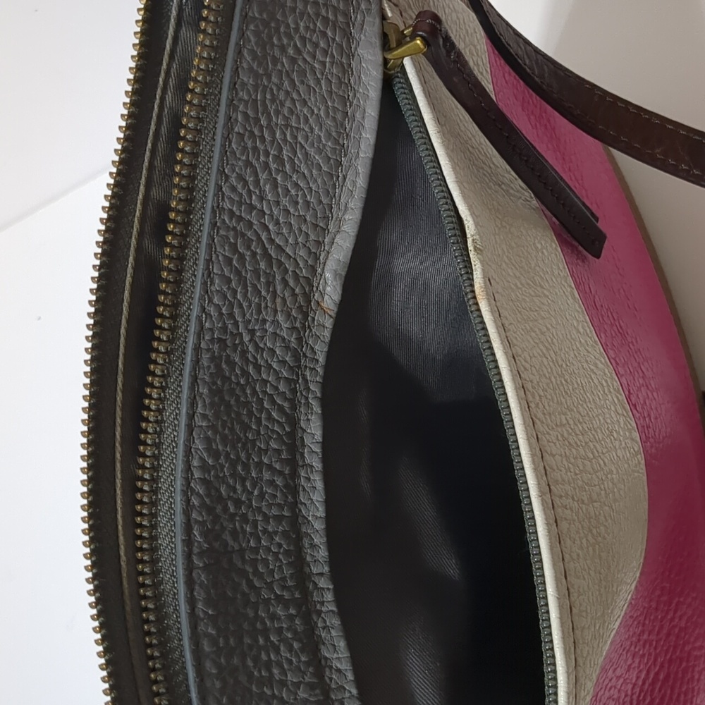 Fossil leather crossbody grey, white and pink - Picture 5 of 10